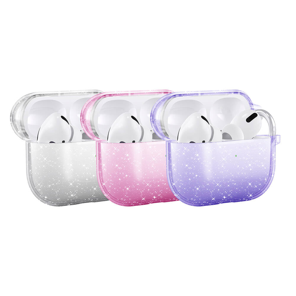 Apple Airpods 3. Nesil Zore Allstar Airbag 32 Parlayan Simli Saydam Renkli Kılıf Mor