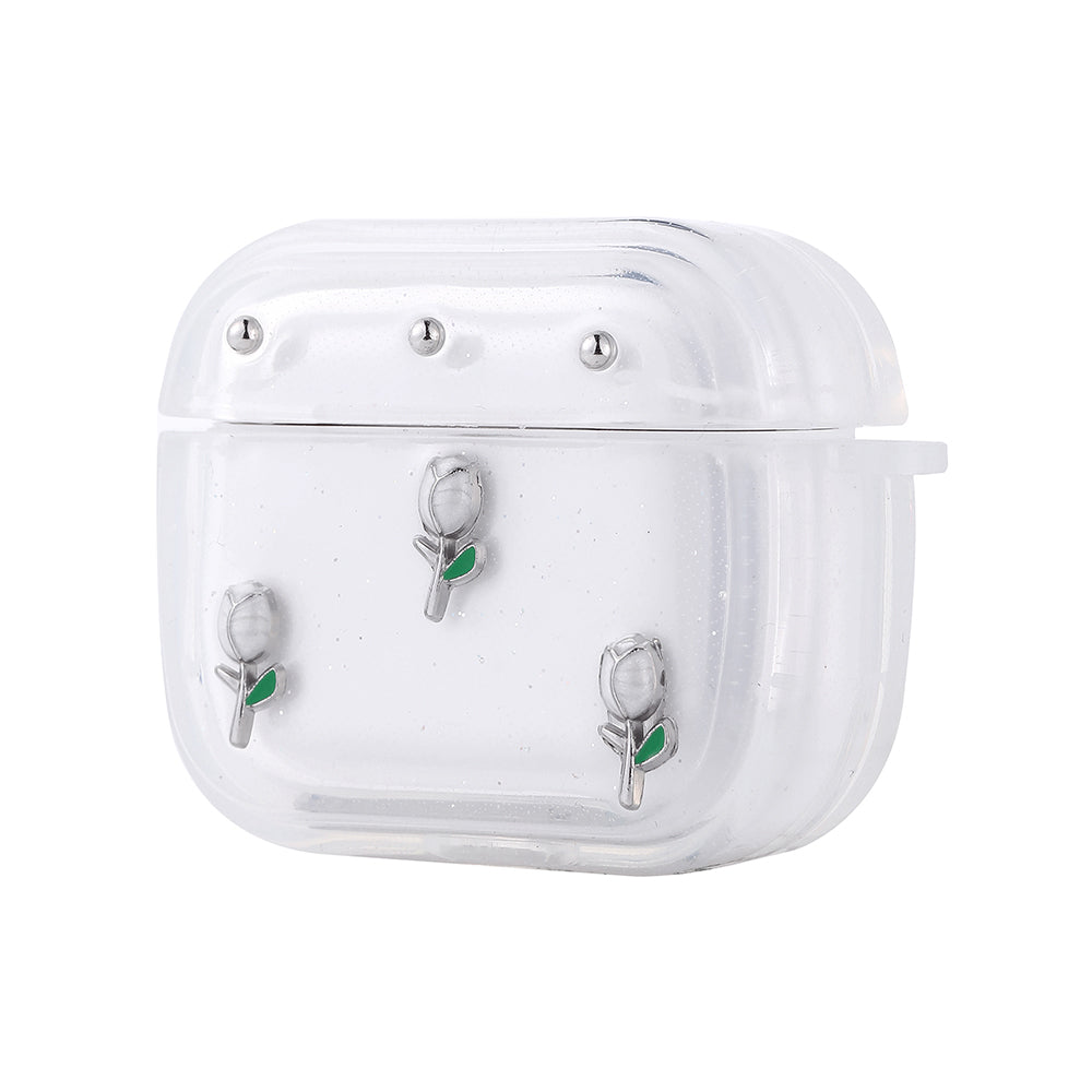 Apple Airpods 4 Zore Airbag 44 Airbag Tasarımlı Simli Şeffaf Kutup Kılıf Kiraz