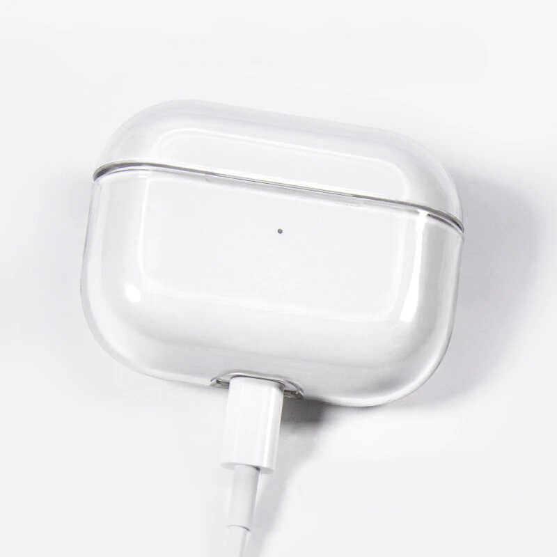 Apple Airpods Pro Kılıf Şeffaf Sert Kristal Zore Airbag 14 Kılıf Renksiz