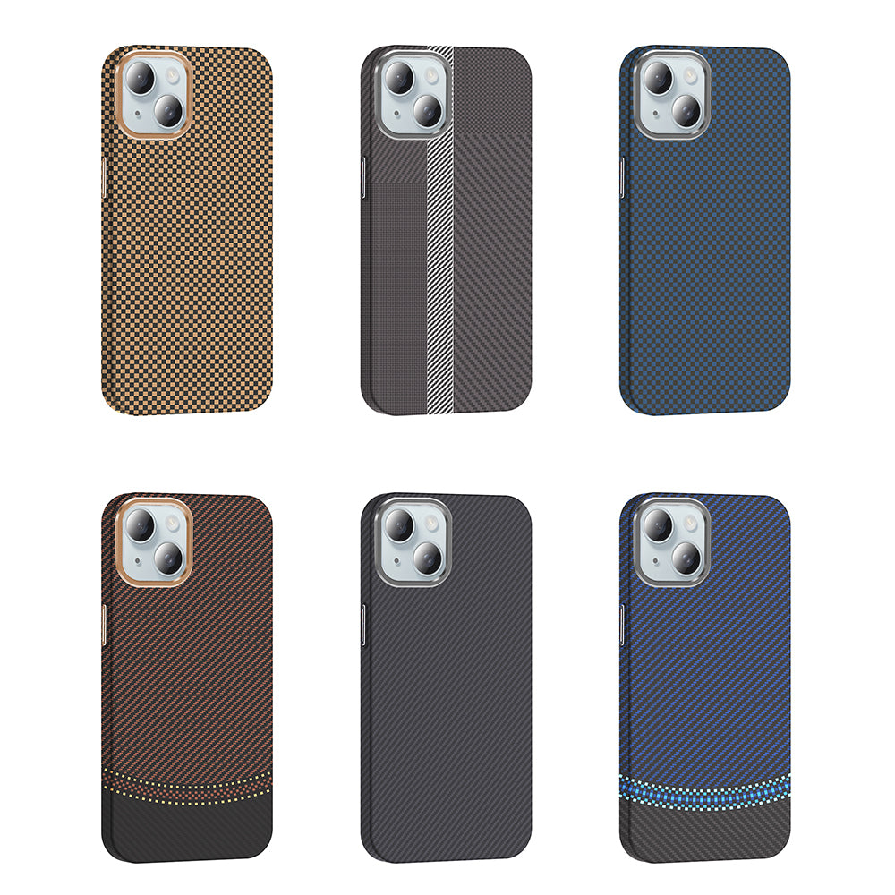 Apple iPhone 15 Kılıf M-safe Şarj Özellikli Karbon Fiber Görünümlü Zore Gros Kapak Lacivert
