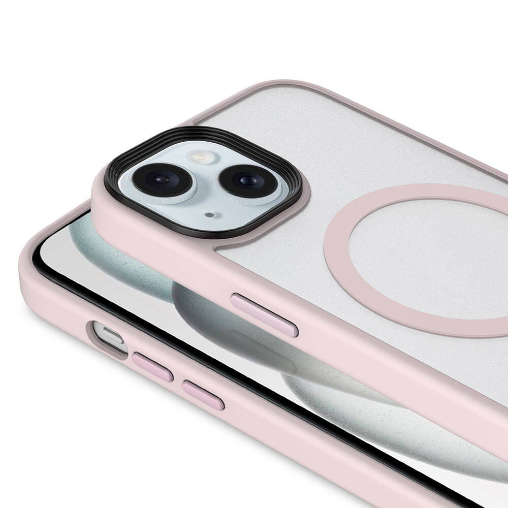 Apple iPhone 15 Kılıf Mat Arka Yüzey Wireless Şarj Özellikli Zore Flet Magsafe Kapak Derin Mor