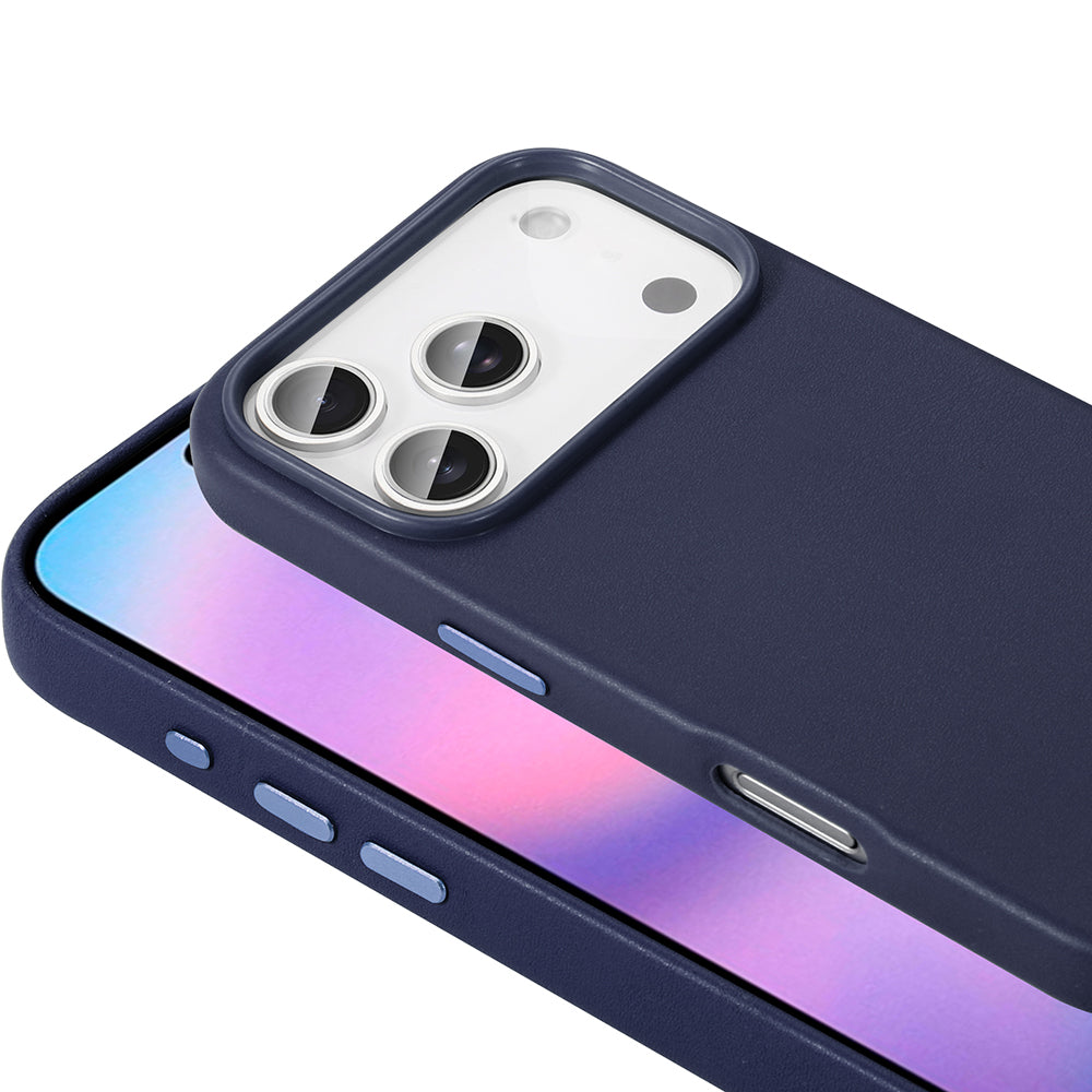 Apple iPhone 17 Pro Kılıf M-safe Şarj Özellikli PU Deri Görünümlü Zore Kupra Kapak Siyah