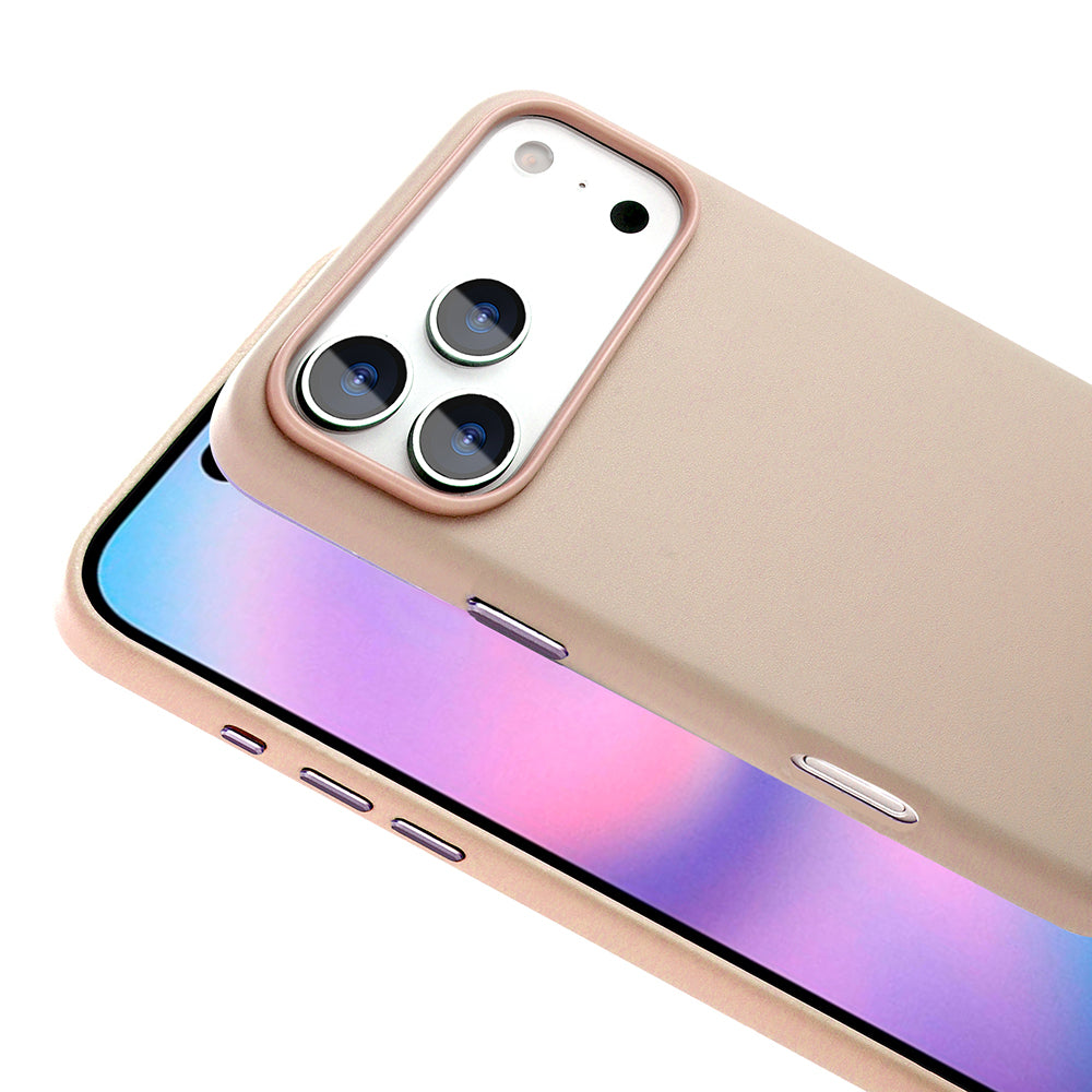 Apple iPhone 17 Pro Max Kılıf M-safe Şarj Özellikli PU Deri Görünümlü Zore Kupra Kapak Pembe