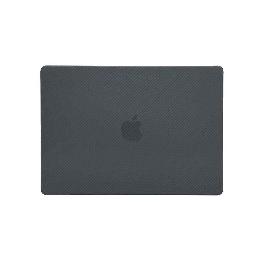 Apple Macbook 14.2' 2021 A2442 Zore MSoft Carbon Fiber Tasarımlı Kapak Siyah