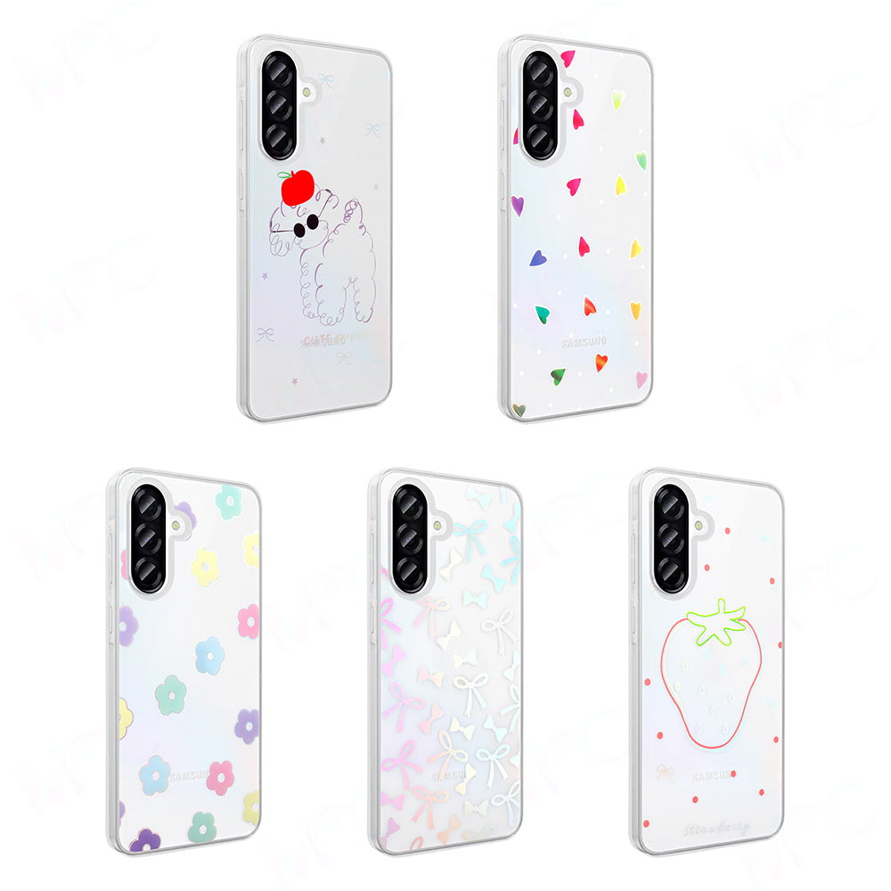 Galaxy A36 Kılıf Şeffaf Figürlü Zore Folk Sert Kapak Kalp