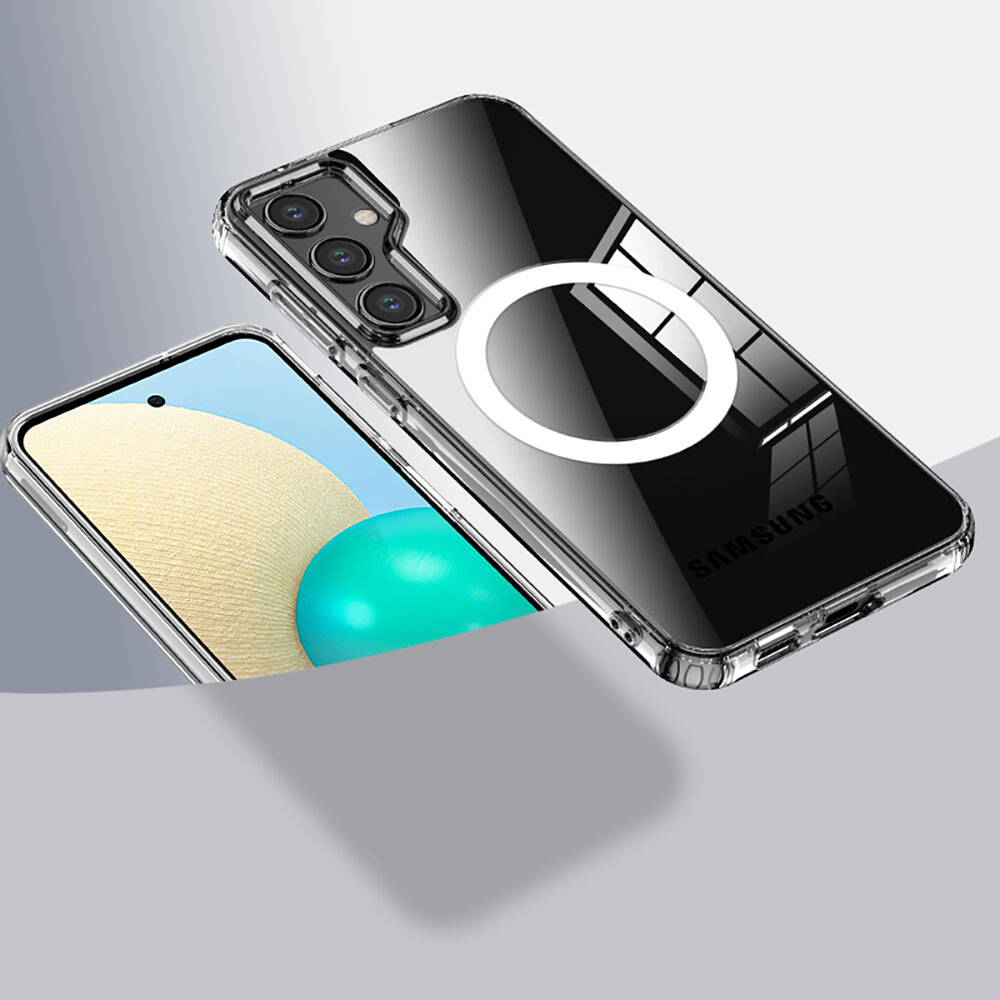 Galaxy S23 FE Kılıf Sert PC Arka Yüzey Wireless Şarj Özellikli Zore Flet Magsafe Kapak Siyah