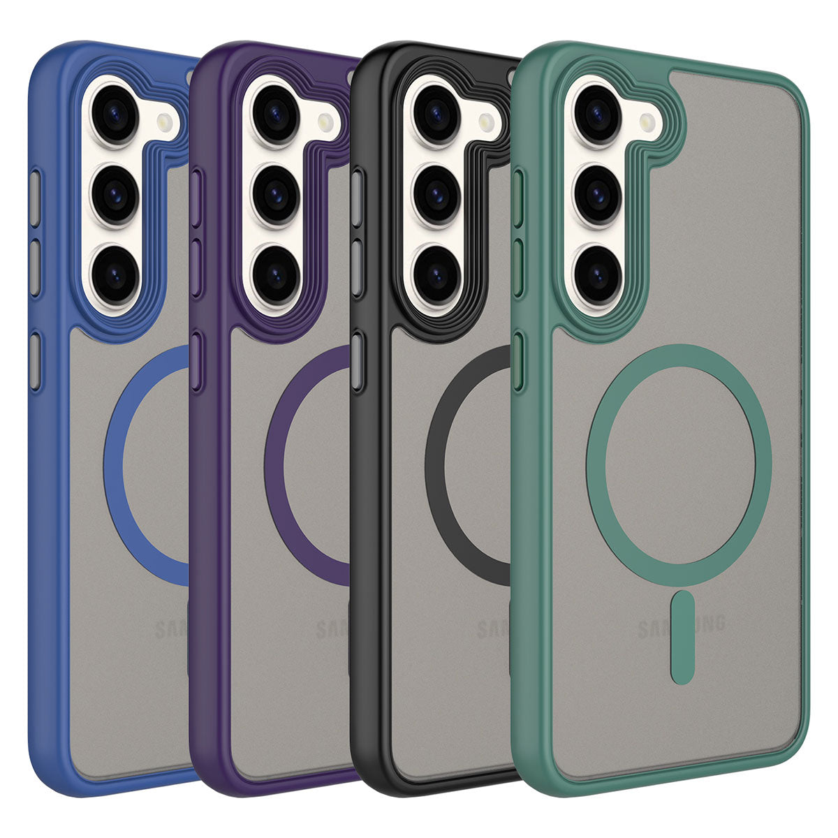 Galaxy S23 Kılıf Mat Arka Yüzey Wireless Şarj Özellikli Zore Flet Magsafe Kapak Siyah