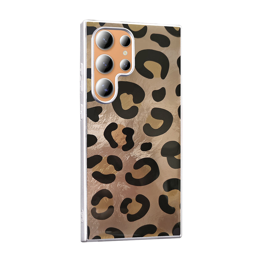 Galaxy S23 Ultra Kılıf Desenli Zore Mep Kapak Gri Leopar