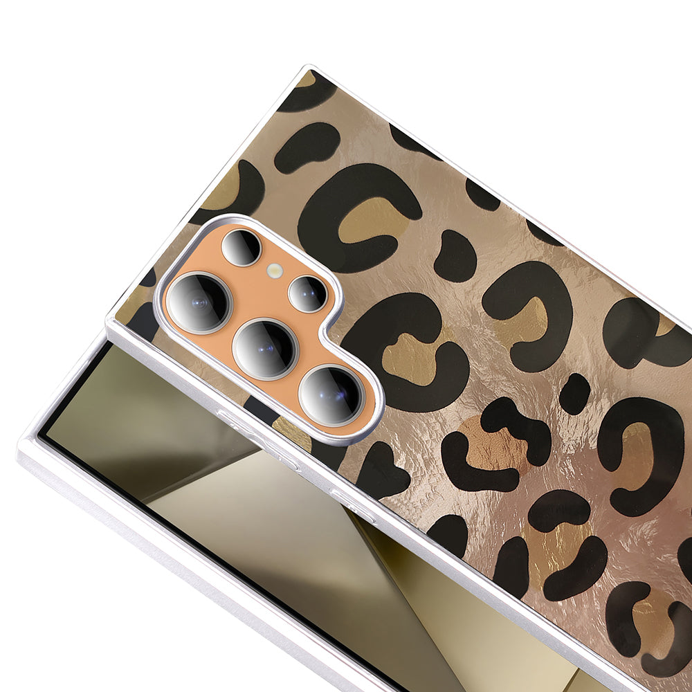 Galaxy S23 Ultra Kılıf Desenli Zore Mep Kapak Gri Leopar