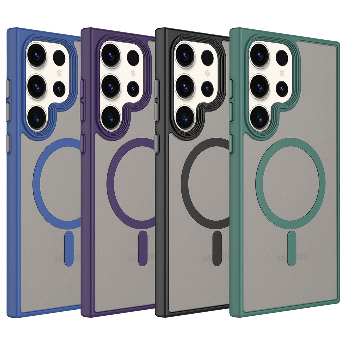 Galaxy S23 Ultra Kılıf Mat Arka Yüzey Wireless Şarj Özellikli Zore Flet Magsafe Kapak Siyah