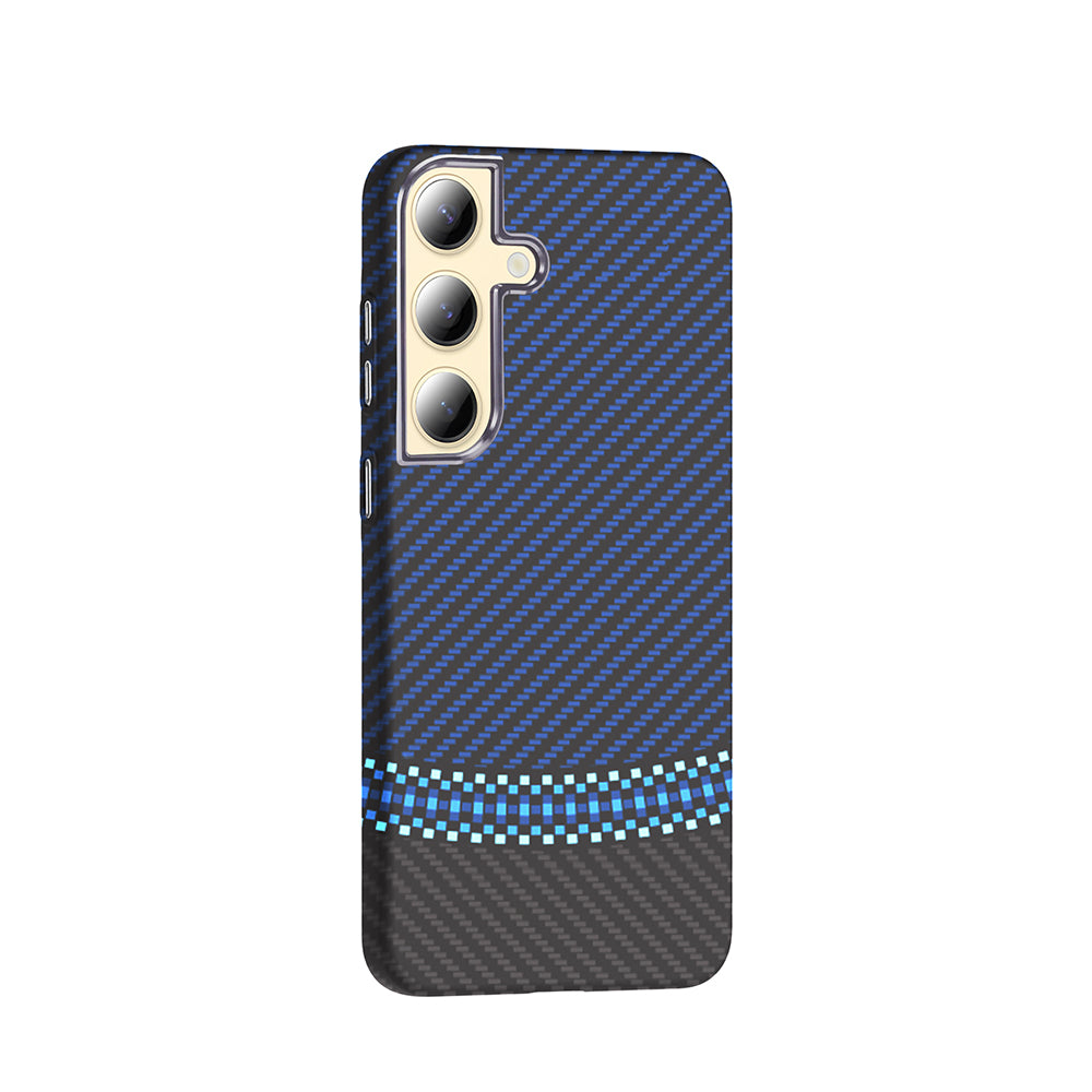 Galaxy S24 Kılıf M-safe Şarj Özellikli Karbon Fiber Görünümlü Zore Gros Kapak Siyah