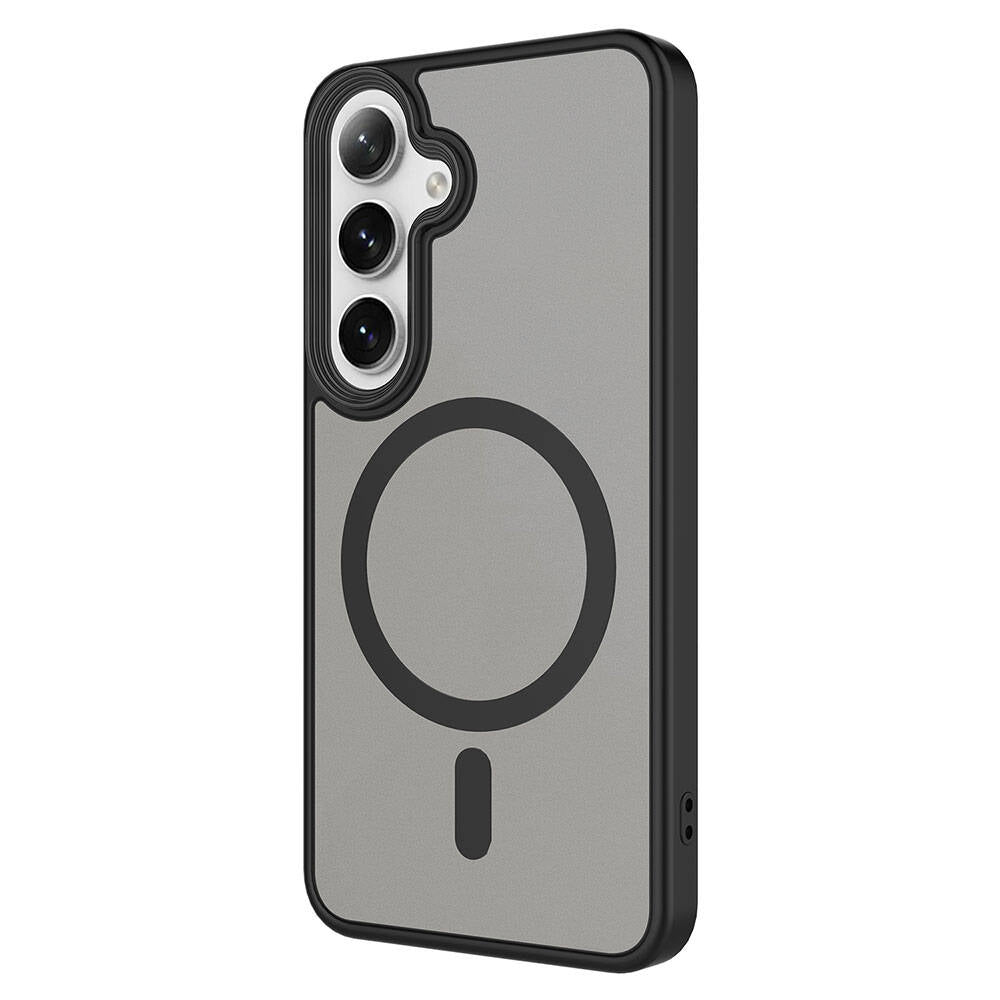 Galaxy S24 Plus Kılıf Sert PC Arka Yüzey Wireless Şarj Özellikli Zore Flet Magsafe Kapak Derin Mor