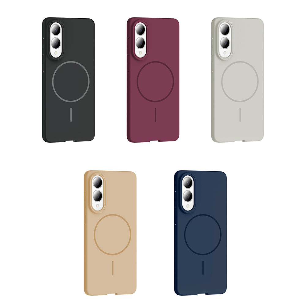 Galaxy S25 Edge Kılıf M-safe Şarj Özellikli Zore Ruby Sert Kapak Gri