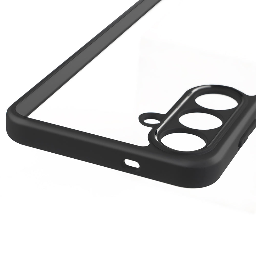 Galaxy S25 FE Kılıf Kamera Korumalı Şeffaf Arka Yüzey Zore New Roll Kapak Siyah