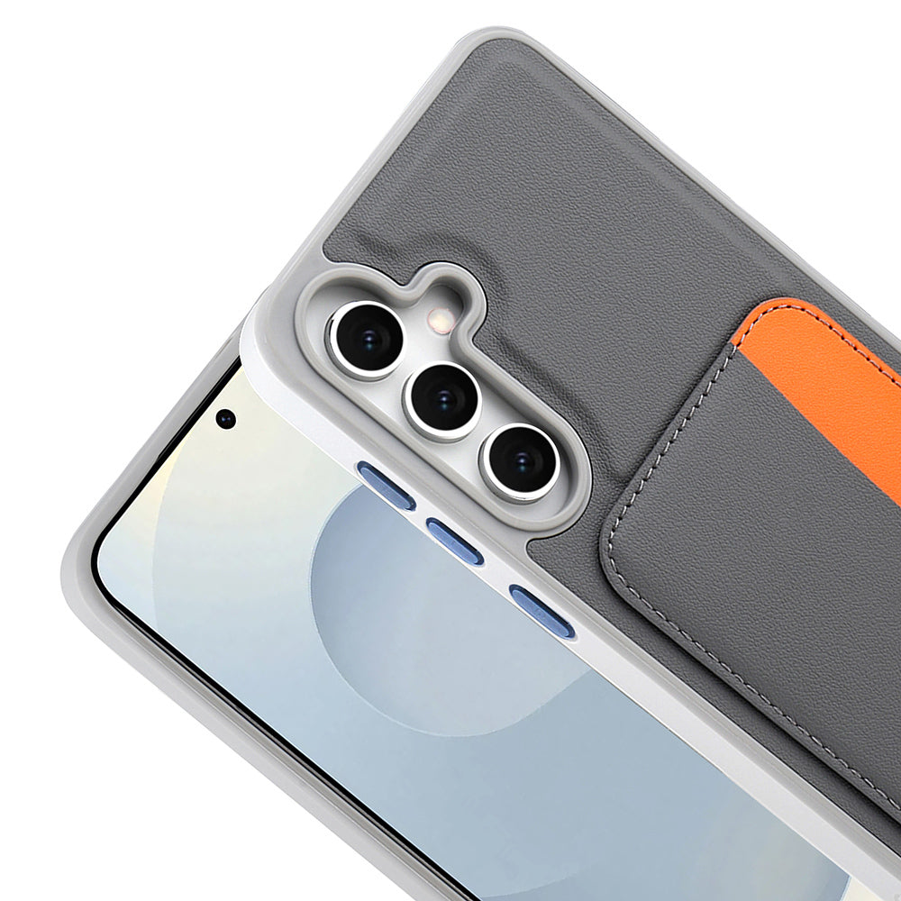 Galaxy S25 FE Kılıf Kartlıklı Zore X-Kart Silikon Kapak Koyu Gri