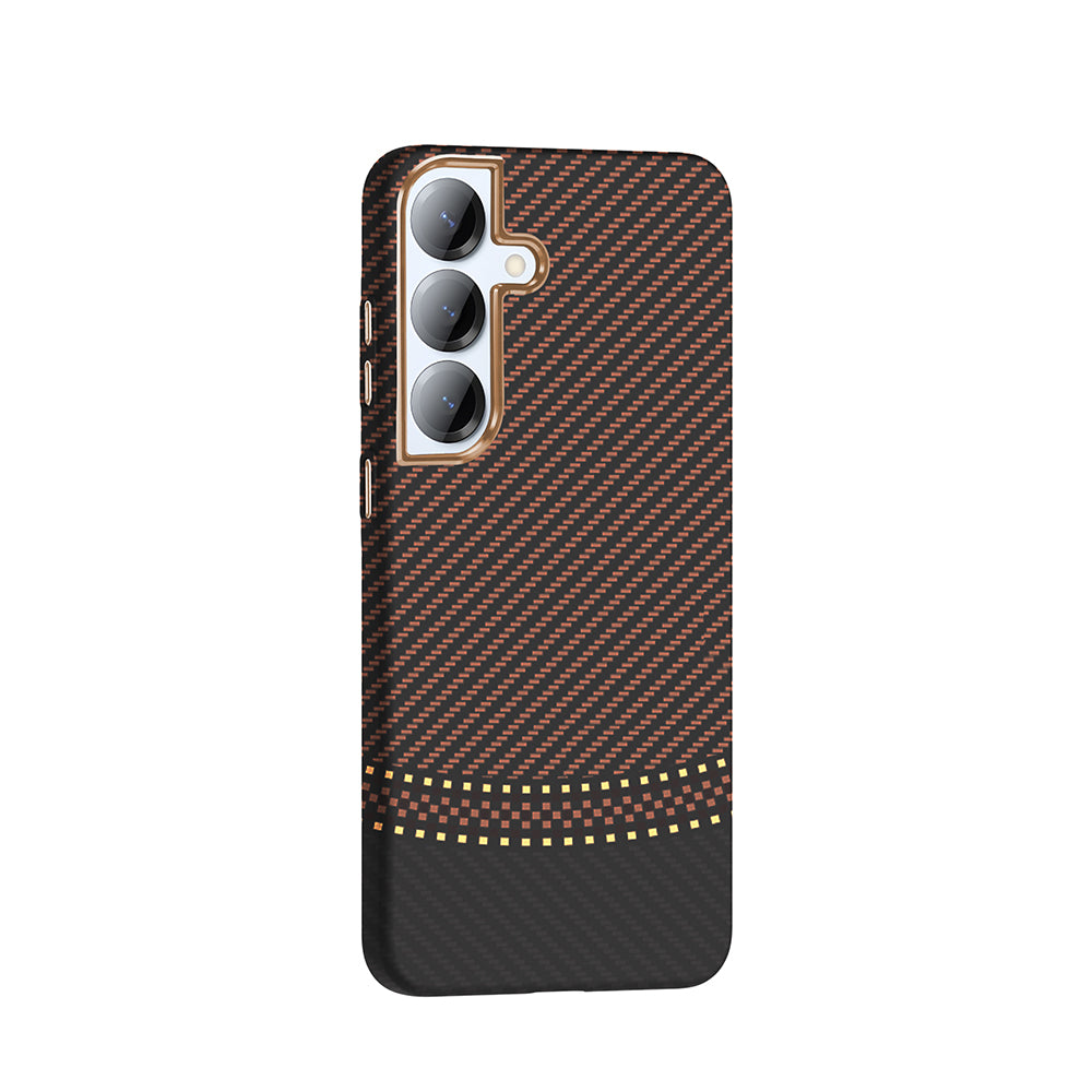 Galaxy S25 Plus Kılıf M-safe Şarj Özellikli Karbon Fiber Görünümlü Zore Gros Kapak Siyah