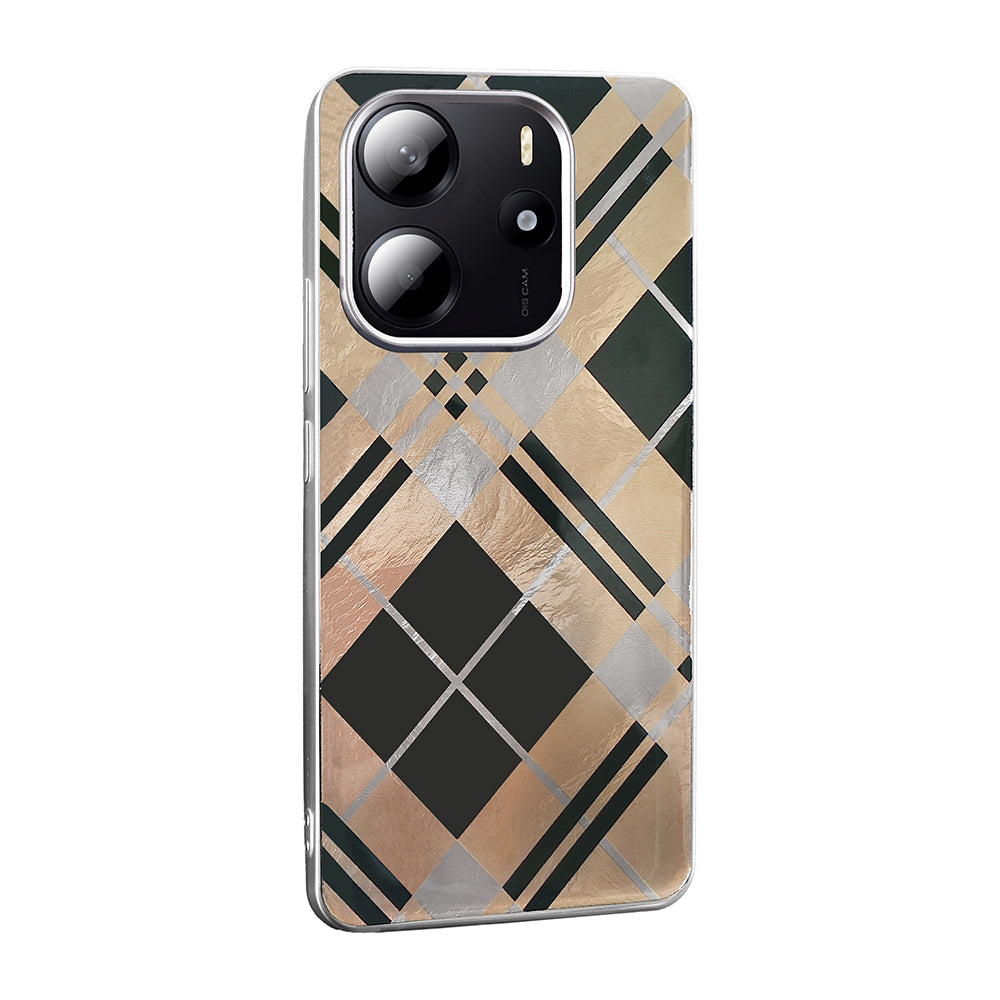 Xiaomi Redmi Note 14 5G Kılıf Desenli Zore Mep Kapak Gold Leopar