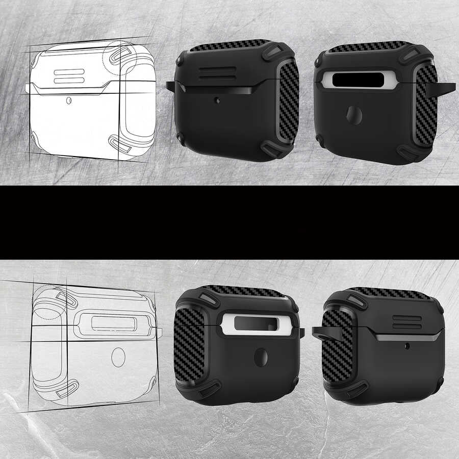 Apple Airpods 3. Nesil Kılıf Zore Airbag 26 Silikon Siyah