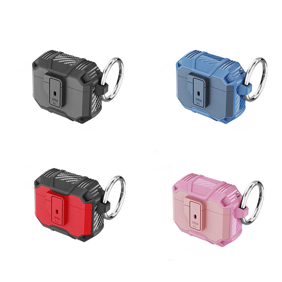 Apple Airpods 3. Nesil Kılıf Zore Airbag 27 Silikon Siyah-Kırmızı