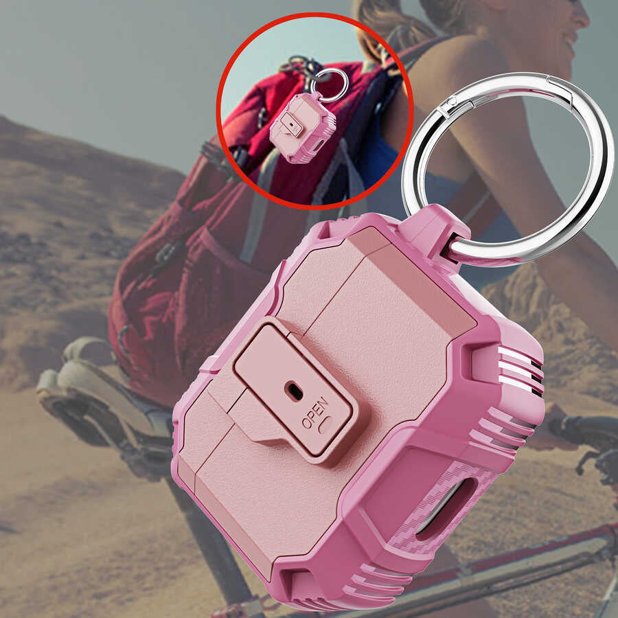 Apple Airpods 3. Nesil Kılıf Zore Airbag 27 Silikon Siyah-Kırmızı