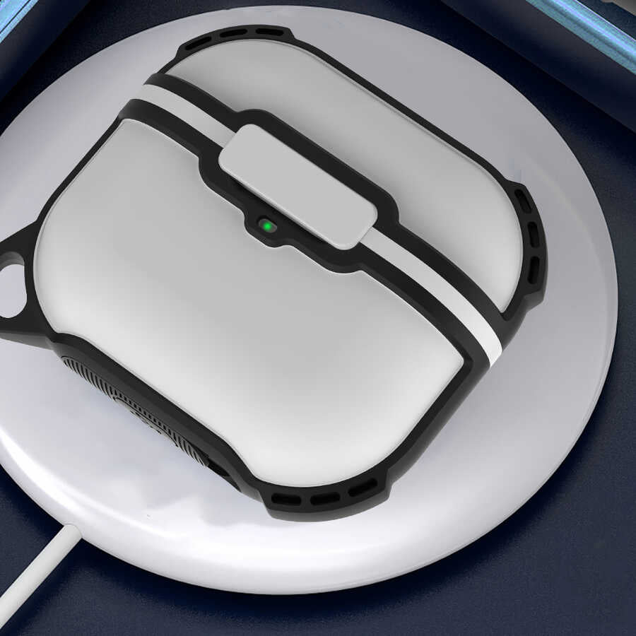 Apple Airpods 3. Nesil Zore Airbag 16 Silikon 1-1 Su Geçirmez Kılıf Siyah