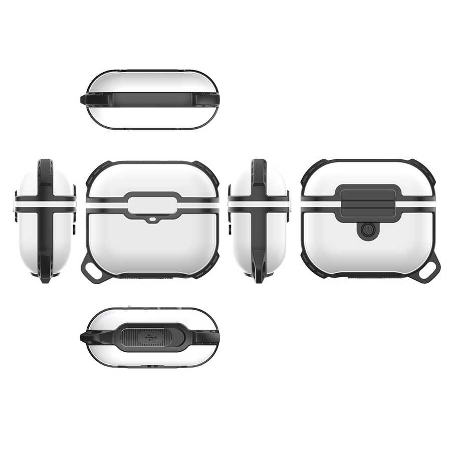 Apple Airpods 3. Nesil Zore Airbag 16 Silikon 1-1 Su Geçirmez Kılıf Beyaz