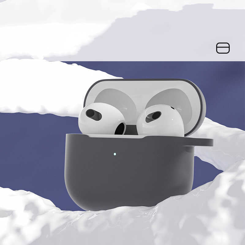 Apple Airpods 3. Nesil Zore Airbag 28 Silikon Kılıf Lavendery Gray