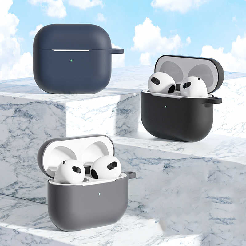Apple Airpods 3. Nesil Zore Airbag 28 Silikon Kılıf Lila