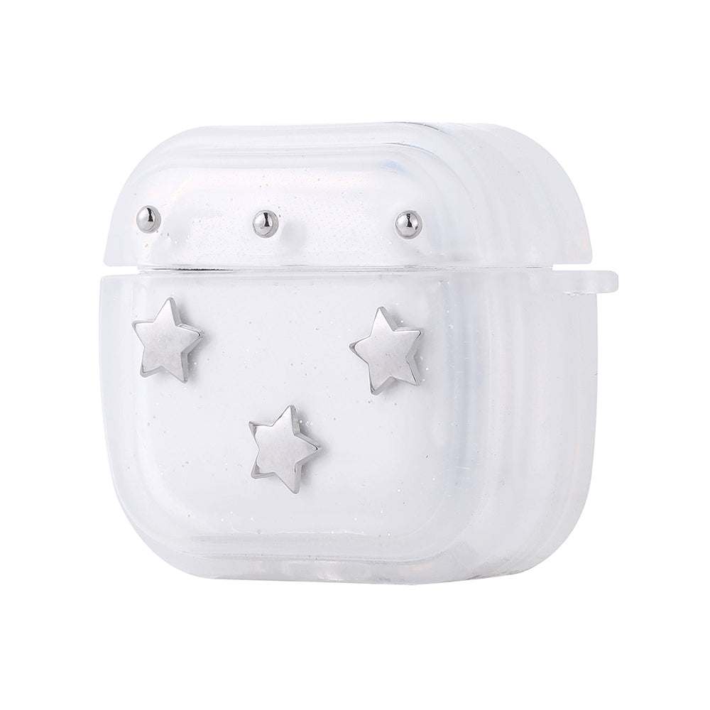 Apple Airpods 4 Zore Airbag 44 Airbag Tasarımlı Simli Şeffaf Kutup Kılıf Yıldız