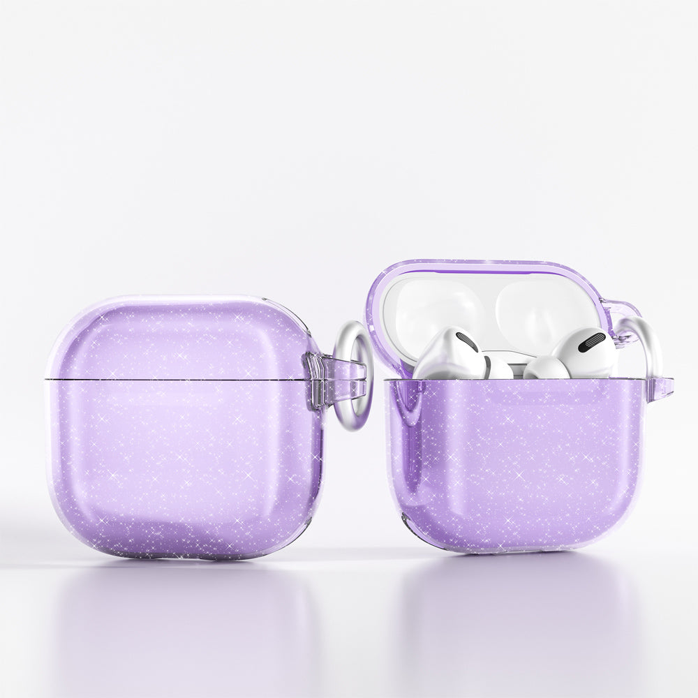 Apple Airpods 4 Zore Allstar Airbag 32 Parlayan Simli Saydam Renkli Kılıf Mor