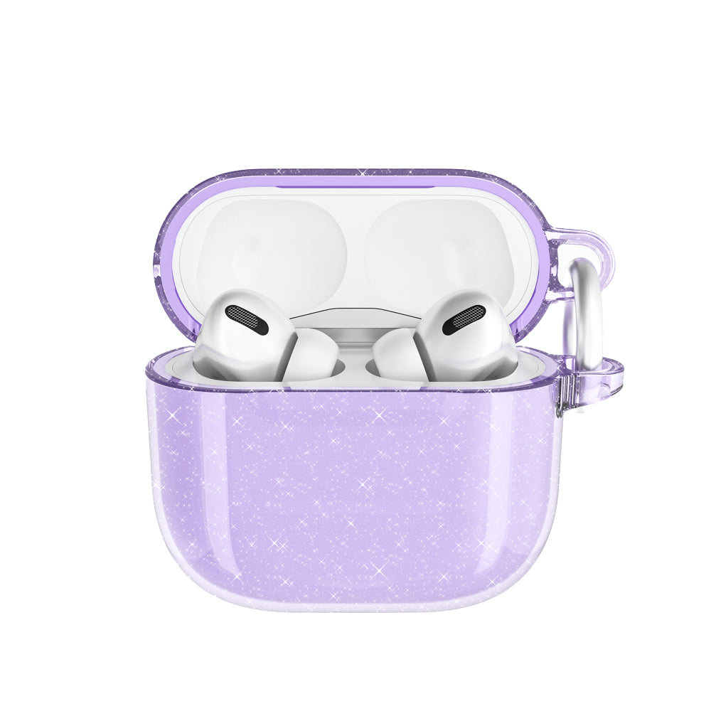 Apple Airpods 4 Zore Allstar Airbag 32 Parlayan Simli Saydam Renkli Kılıf Mor