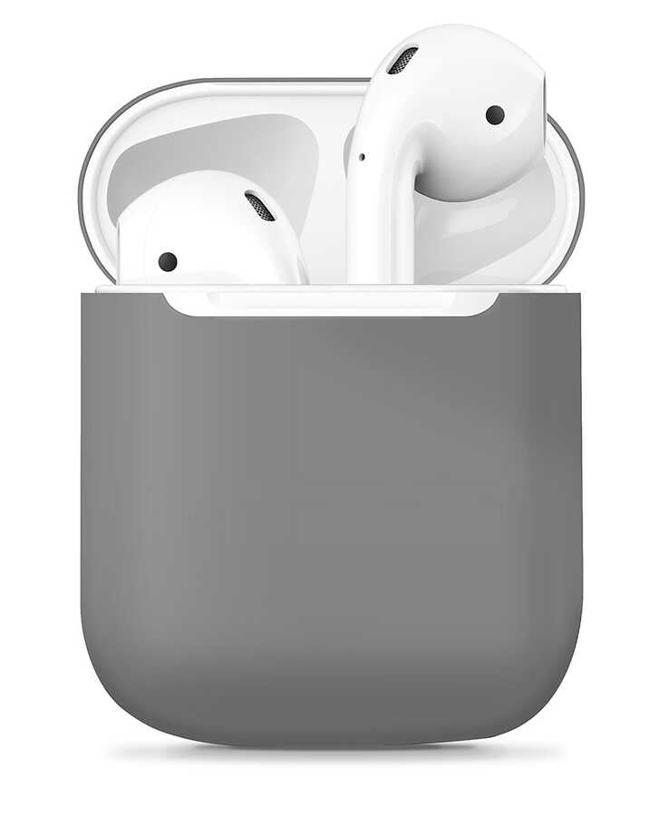 Apple Airpods Kılıf Zore Airbag 13 Silikon Gri