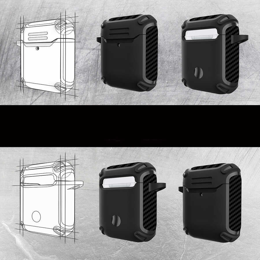 Apple Airpods Kılıf Zore Airbag 26 Silikon Siyah