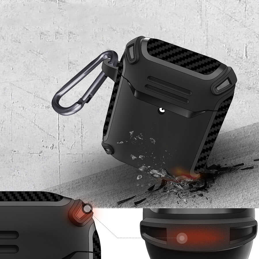 Apple Airpods Kılıf Zore Airbag 26 Silikon Siyah