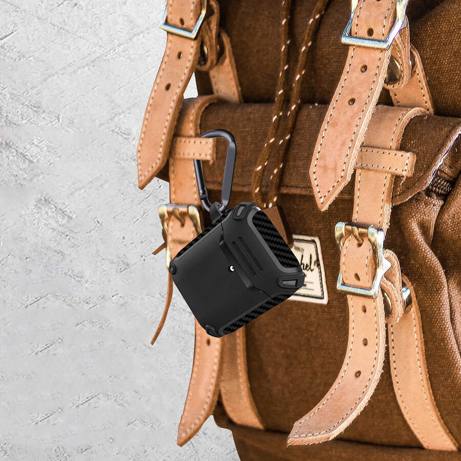 Apple Airpods Kılıf Zore Airbag 26 Silikon Siyah