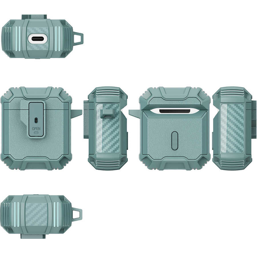 Apple Airpods Kılıf Zore Airbag 27 Silikon Siyah-Kırmızı