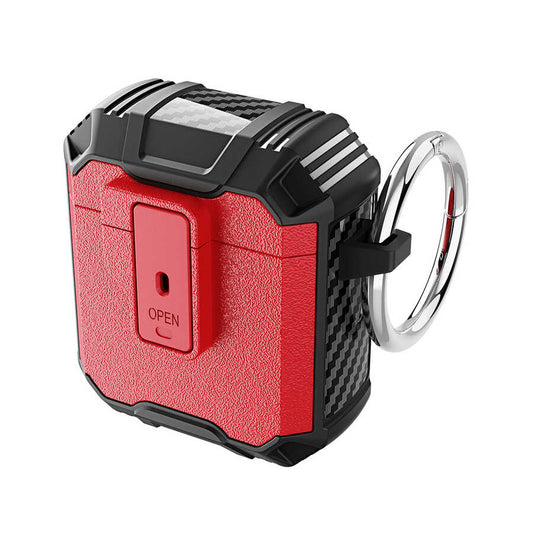 Apple Airpods Kılıf Zore Airbag 27 Silikon Siyah-Kırmızı