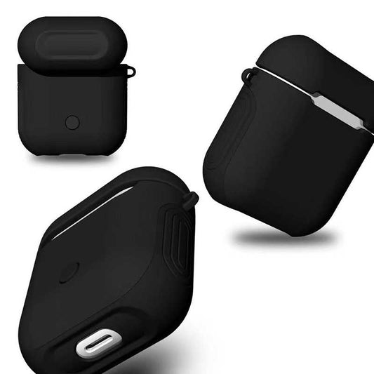Apple Airpods Kılıf Zore Shockproof Silikon Siyah