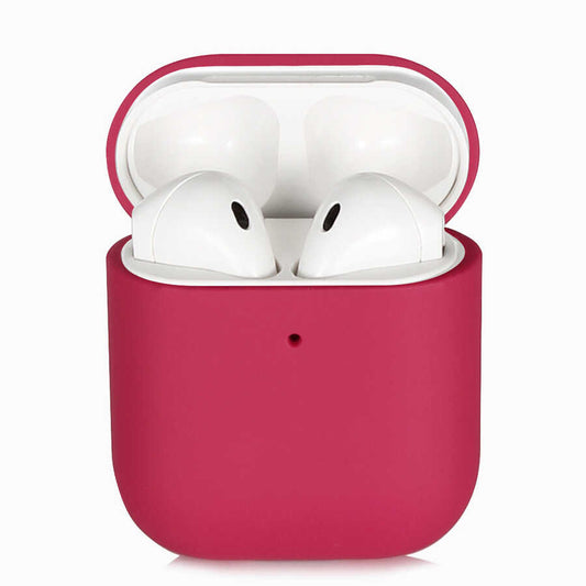Apple Airpods Kılıf Zore Silk Silikon Pembe Koyu