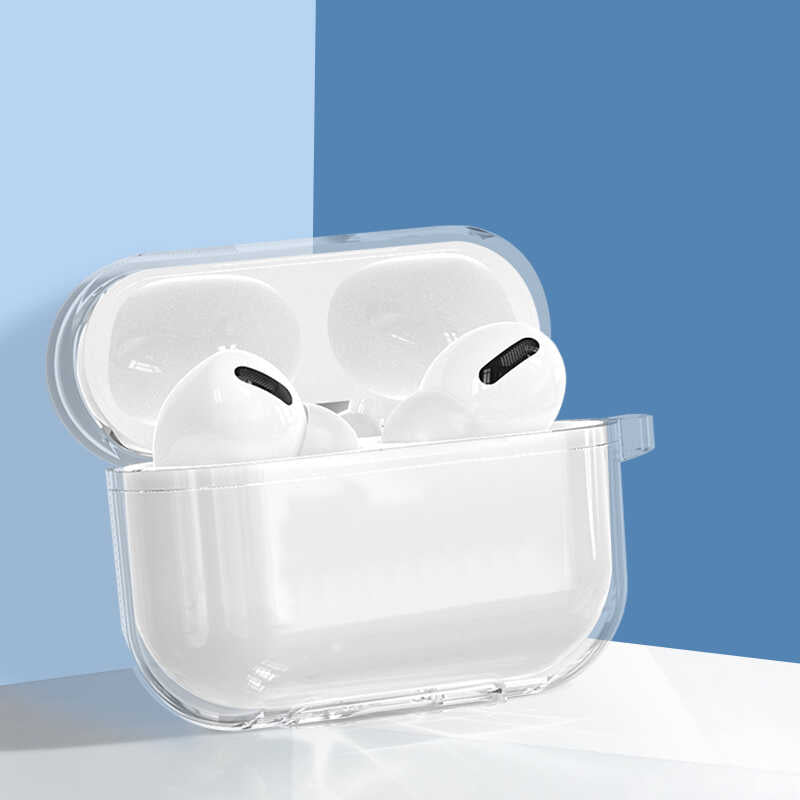 Apple Airpods Pro 2 Kılıf Şeffaf Kristal Silikon Zore Airbag 14 Kılıf Renksiz