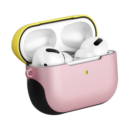 Apple Airpods Pro Kılıf Zore Shockproof Silikon Pembe-Sarı
