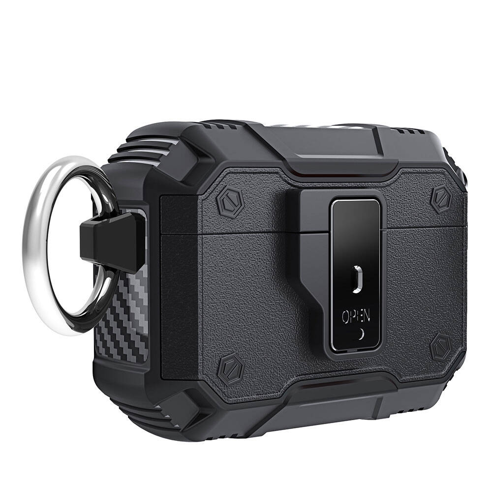 Apple Airpods Pro 2 Zore Airbag 35 Darbelere Karşı Dayanıklı Düğmeli Kılıf Siyah