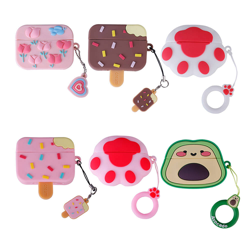 Apple Airpods Pro 2 Zore TPU Kabartma Figürlü İpli Airbag 37 Silikon Kılıf NO22