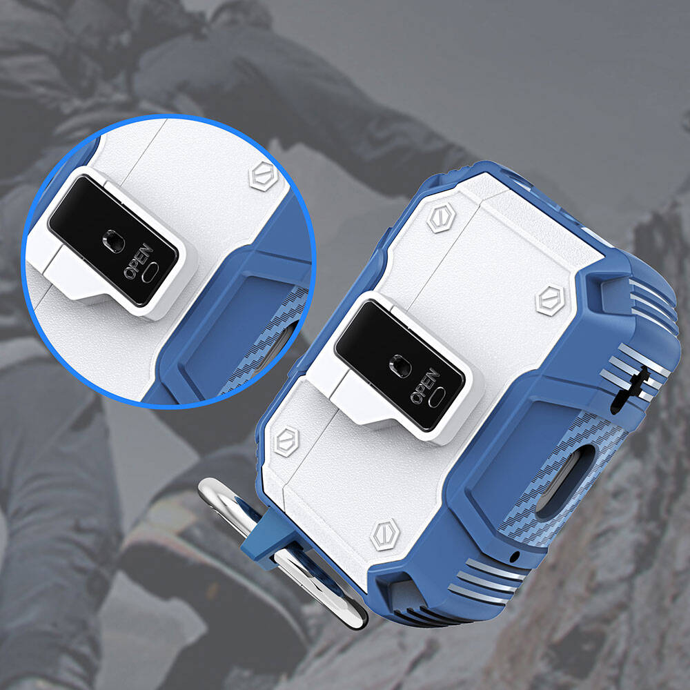 Apple Airpods Pro Zore Airbag 35 Darbelere Karşı Dayanıklı Düğmeli Kılıf Mavi