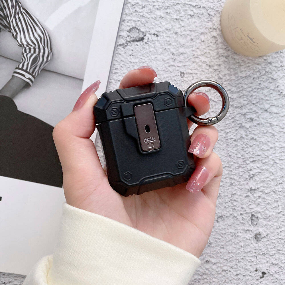 Apple Airpods Zore Airbag 35 Darbelere Karşı Dayanıklı Düğmeli Kılıf Yeşil