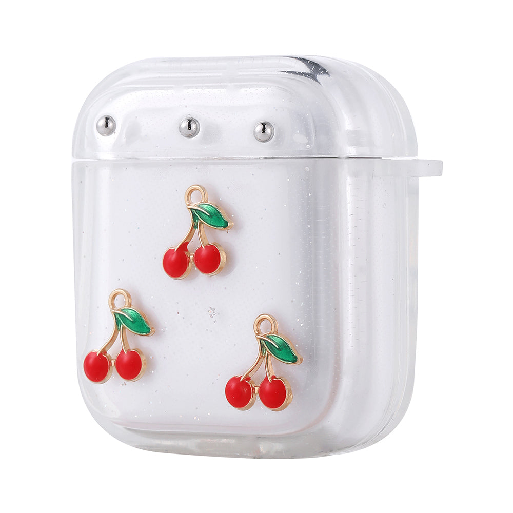 Apple Airpods Zore Airbag 44 Airbag Tasarımlı Simli Şeffaf Kutup Kılıf Kiraz