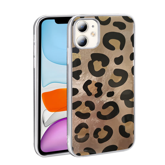 Apple iPhone 11 Kılıf Desenli Zore Mep Kapak Gold Leopar