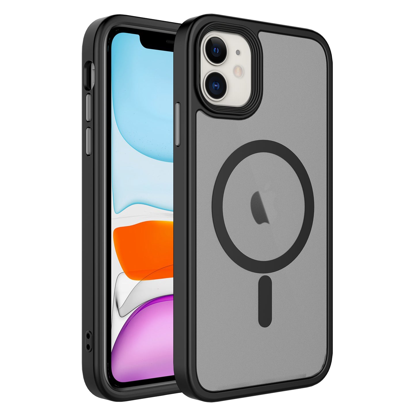 Apple iPhone 11 Kılıf Mat Arka Yüzey Wireless Şarj Özellikli Zore Flet Magsafe Kapak Siyah