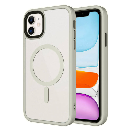 Apple iPhone 11 Kılıf Mat Arka Yüzey Wireless Şarj Özellikli Zore Flet Magsafe Kapak Titanyum