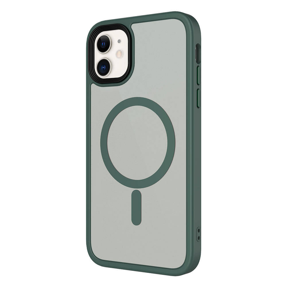 Apple iPhone 11 Kılıf Mat Arka Yüzey Wireless Şarj Özellikli Zore Flet Magsafe Kapak Mavi